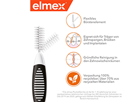 ELMEX Mezizubní kartáčky ISO velikost 8 1,5 mm černé, 8 ks