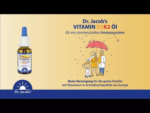 Video o produktu Vitamin D3K2 olej forte Dr.Jacob`s drops, 20 ml