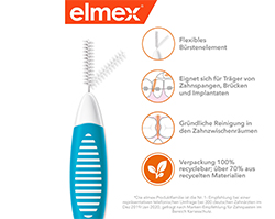 ELMEX Mezizubní kartáčky ISO velikost 3 0,6 mm modré, 8 ks