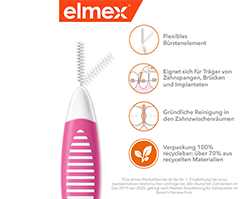 ELMEX Mezizubní kartáčky ISO velikost 0 0,4 mm růžové, 8 ks