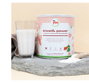 FOR YOU protein power jahodový prášek, 750 g
