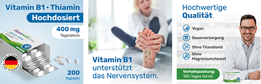 GLYCOWOHL Vitamin B1 Thiamin 400 mg kapsle s vysokou dávkou, 200 ks