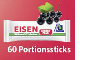 EISEN DIREKT plus vitamin C+kyselina listová+B12 v prášku, 60 ks