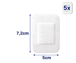 HANSAPLAST Ultra citlivý obvaz na rány 5x7,2 cm XL, 5 ks