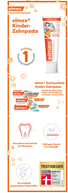 ELMEX Dětská skládací zubní pasta, 50 ml