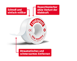 LEUKOPLAST Skin Sensitive 1,25 cmx2,6 w.protection, 1 ks