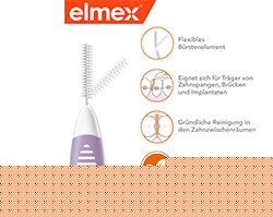 ELMEX Mezizubní kartáčky ISO velikost 6 1,1 mm fialové, 8 ks