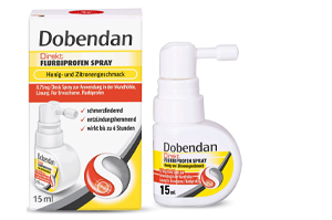 DOBENDAN Přímý sprej Flurbiprofen Honey & Lemon, 15 ml