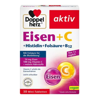 Doppelherz železo + vitamín C + tablety L-histidin, 30 ks
