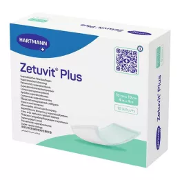 ZETUVIT Plus extra silný absorpční obklad, sterilní 10x10 cm, 10 ks