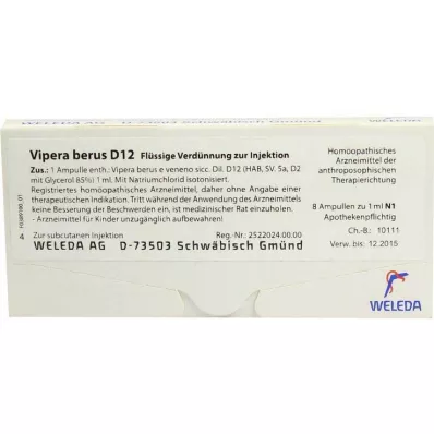 VIPERA BERUS D 12 ampulí, 8X1 ml