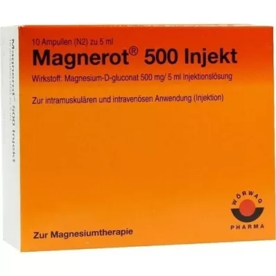 MAGNEROT 500 injekčních ampulek, 10X5 ml