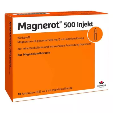 MAGNEROT 500 injekčních ampulek, 10X5 ml