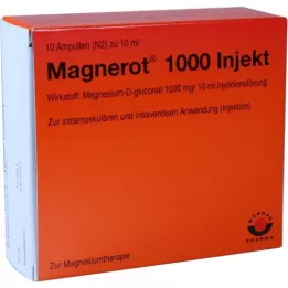 MAGNEROT 1000 injekčních ampulek, 10X10 ml