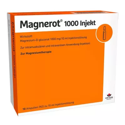 MAGNEROT 1000 injekčních ampulek, 10X10 ml