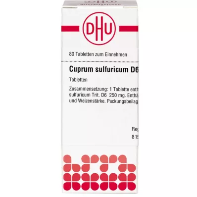CUPRUM SULFURICUM D 6 tablet, 80 ks