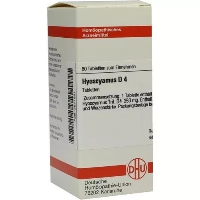 HYOSCYAMUS D 4 tablety, 80 ks