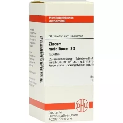 ZINCUM METALLICUM D 8 tablet, 80 ks