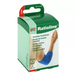 RATIOLINE akutní fixační obvaz kohezivní 8 cmx4 m modrý, 1 ks