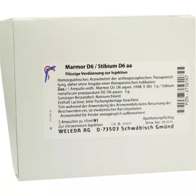 MARMOR D 6/Stibium D 6 aa Ampule, 5X10 ml