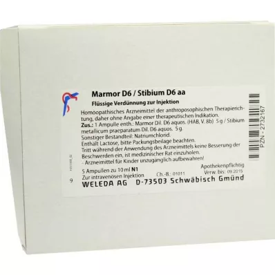 Ampulky Marble D 6 / Stibium D 6 aa, 5X10 ml