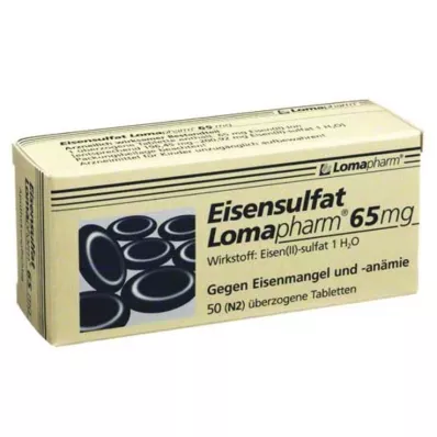 Síran železitý Lomapharm 65 mg potahované tablety, 50 ks Síran železitý Lomapharm 65 mg potahované tablety, 50 ks