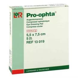 PRO-OPHTA Kompresy 5,5x7,5 cm sterilní jednoduché, 5 ks
