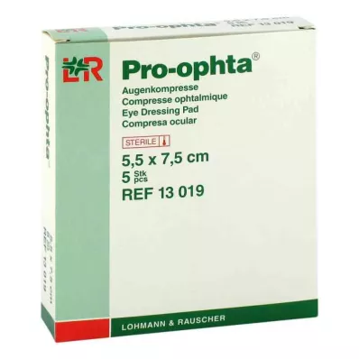 PRO-OPHTA Kompresy 5,5x7,5 cm sterilní jednoduché, 5 ks