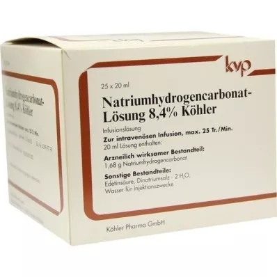 NATRIUMHYDROGENCARBONAT-Roztok 8,4% Köhler, 25X20 ml