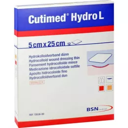 CUTIMED Hydro L Hydrokoloidní obvaz tenký 5x25 cm, 12 ks