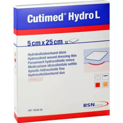 Cutimed Hydro L Hydrok.Ver.5x25cm tenký, 12 ks