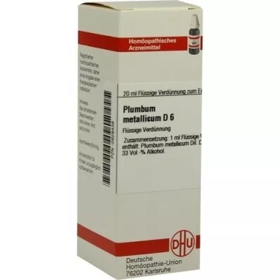 PLUMBUM METALLICUM D 6 Ředění, 20 ml