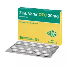 ZINK VERLA OTC 20 mg potahované tablety, 20 kusů
