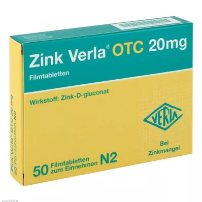 ZINK VERLA OTC 20 mg potahované tablety, 50 ks ZINK VERLA OTC 20 mg potahované tablety, 50 ks