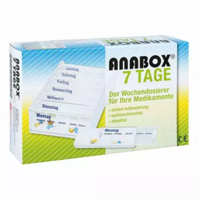 ANABOX 7denní týdenní dávkovač bílý, 1 ks