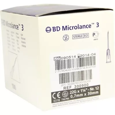 BD MICROLANCE Kanyla 22 G 1 1/4 0,7x30 mm, 100 ks