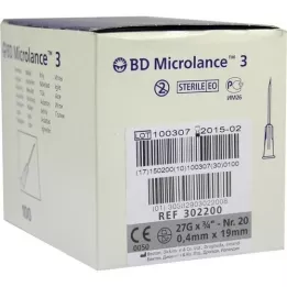 BD MICROLANCE Kanyla 27 G 3/4 0,4x19 mm, 100 ks
