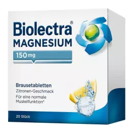 BIOLECTRA Šumivé tablety Magnesium 150 mg Lemon, 20 ks