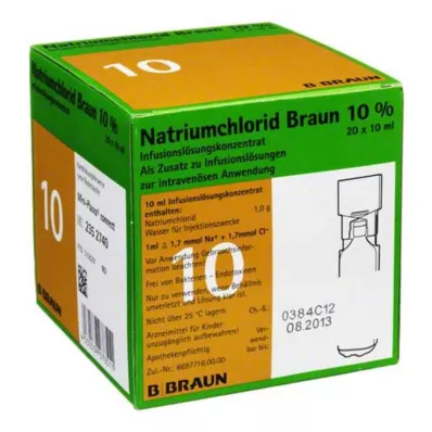 Chlorid sodný 10% Braun Mpc infuzní roztok koncentrát, 20x10 ml