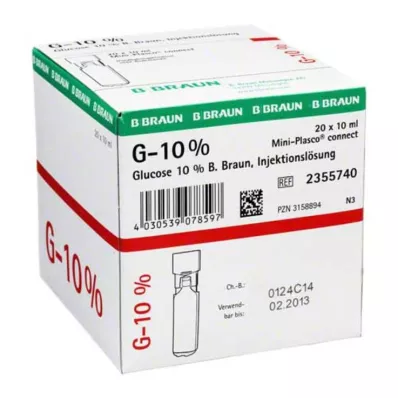 GLUCOSE 10% B.Braun Mini Plasco connect Inj. roztok, 20X10 ml