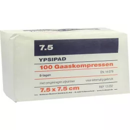 MULLKOMPRESSEN Ypsipad 7,5x7,5 cm nesterilní 8x, 100 ks