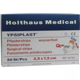 PFLASTERSTRIPS Ypsiplast voděodolný 2,5x7,2 cm, 50 ks