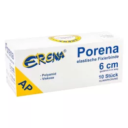 PORENA Elastický gázový obvaz 6 cm bílý bez cella, 10 ks