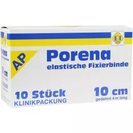 PORENA Elastický gázový obvaz 10 cm bílý bez cella, 10 ks