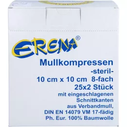 ERENA Gázový obklad 10x10 cm sterilní 8x, 25X2 ks