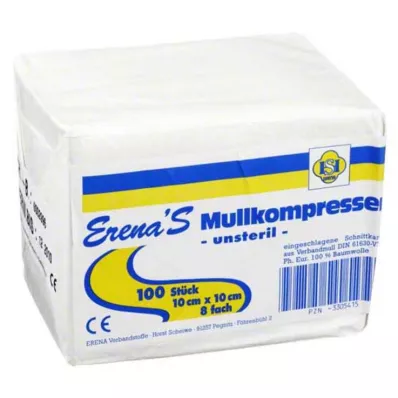 ERENA Kompres z gázy 10x10 cm nesterilní 8x, 100 ks ERENA Kompres z gázy 10x10 cm nesterilní 8x, 100 ks