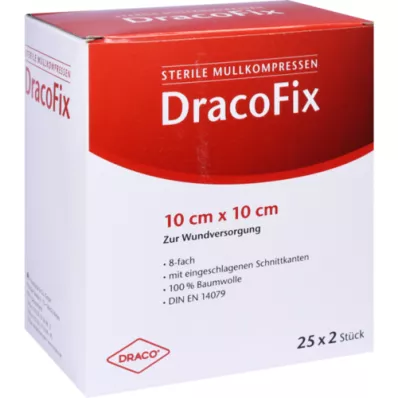 DRACOFIX PEEL Kompresy 10x10 cm sterilní 8x, 25X2 ks