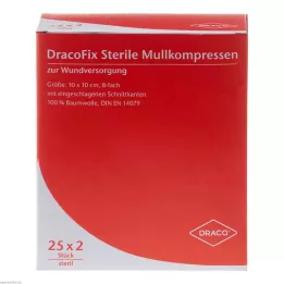 DRACOFIX PEEL Kompresy 10x10 cm sterilní 8x, 25X2 ks