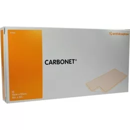 CARBONET Zápach pohlcující obvaz na rány 10x20 cm s aktivním uhlím, 10 ks