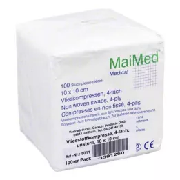VLIESSTOFF-KOMPRESSEN nesterilní 10x10 cm 4násobné, 100 ks